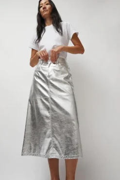 Aimee Skirt in Silver^No.6 Store Sale