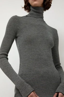 Alpha Rollneck in Espresso Fine Stripes^No.6 Store Fashion