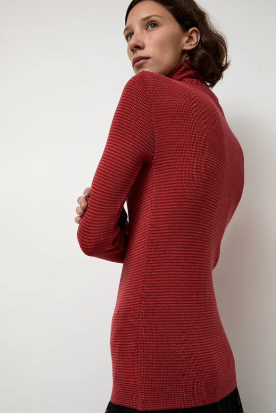 Alpha Rollneck in Paradise Red Fine Stripes^No.6 Store Online