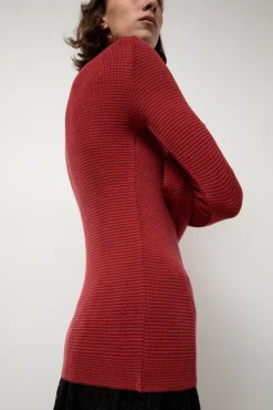 Alpha Rollneck in Paradise Red Fine Stripes^No.6 Store Online