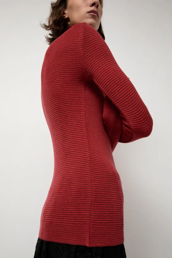 Alpha Rollneck in Paradise Red Fine Stripes^No.6 Store Online