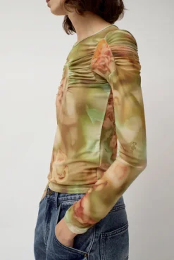 Arc Long Sleeve Top in Sage Molten Floral^No.6 Store Best