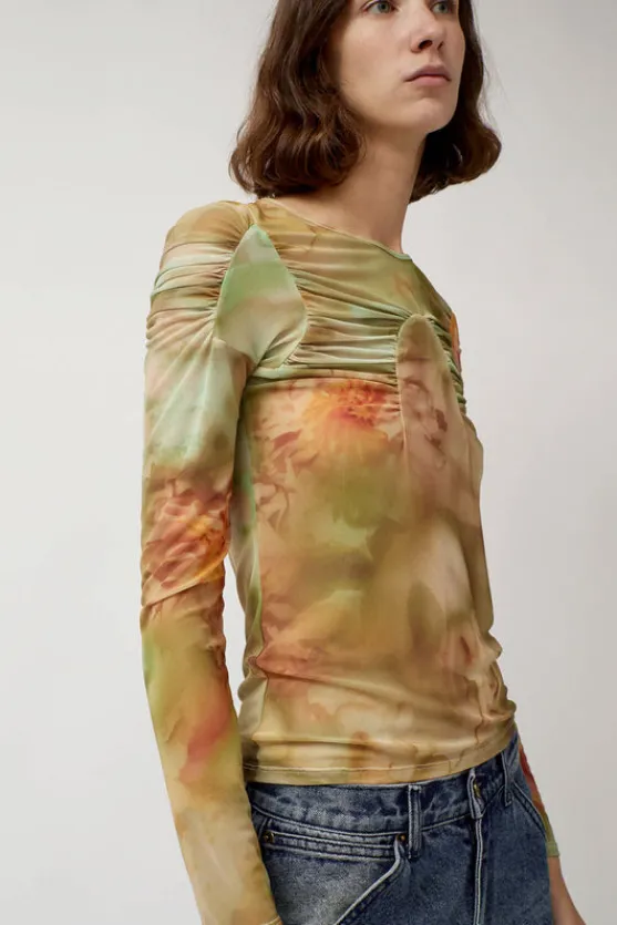 Arc Long Sleeve Top in Sage Molten Floral^No.6 Store Best