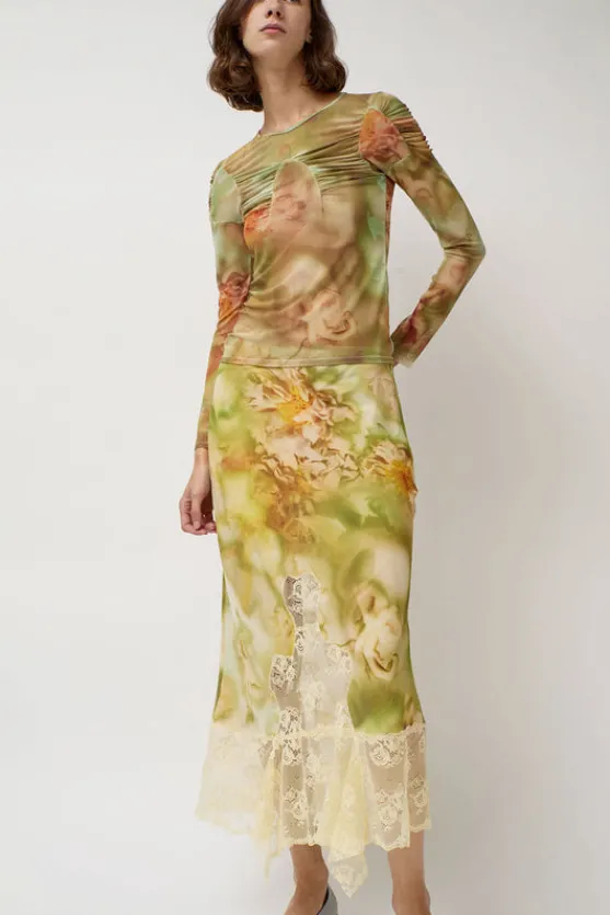 Arc Long Sleeve Top in Sage Molten Floral^No.6 Store Best