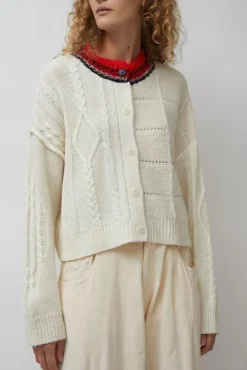 Baby Alpaca Textured Cardigan in Cream^No.6 Store Online