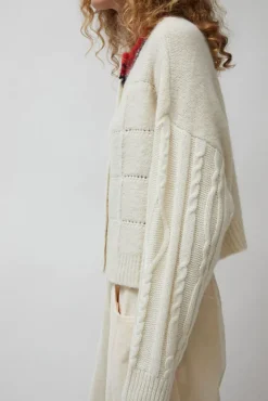 Baby Alpaca Textured Cardigan in Cream^No.6 Store Online