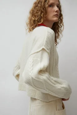 Baby Alpaca Textured Cardigan in Cream^No.6 Store Online