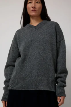 Balla Slouch V Neck Sweater in Derby Grey^No.6 Store Hot