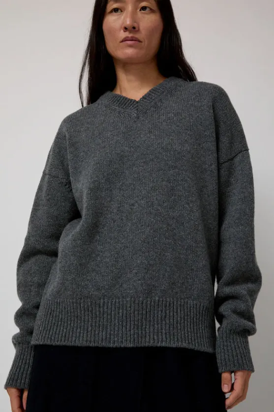 Balla Slouch V Neck Sweater in Derby Grey^No.6 Store Hot