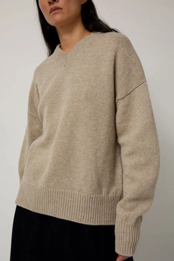 Balla Slouch V Neck Sweater in Beige^No.6 Store Discount