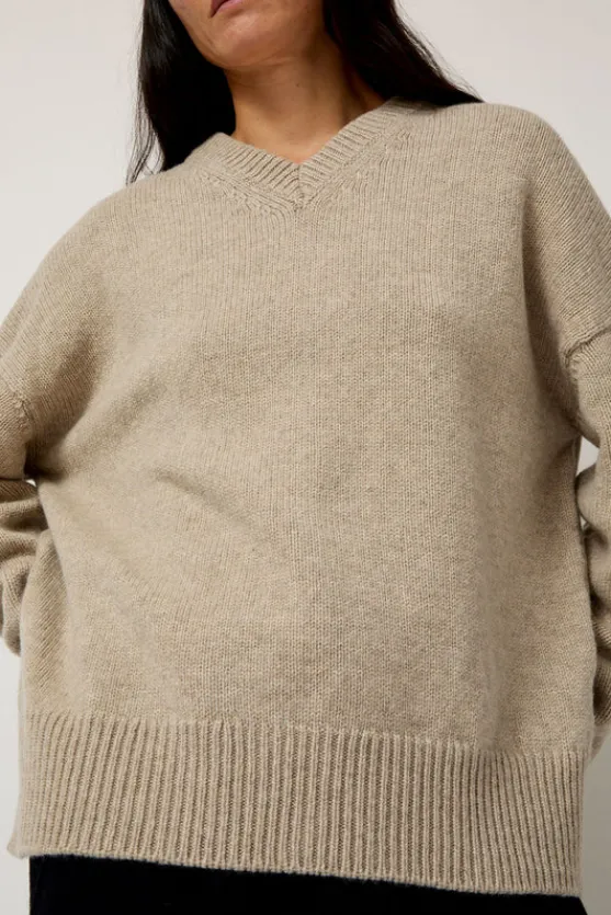 Balla Slouch V Neck Sweater in Beige^No.6 Store Discount