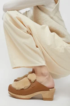 Billie Fur Clog on Mid Heel in Palomino^No.6 Store Best