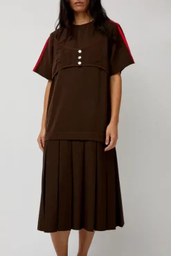 Box Pleat Dress in Mud^No.6 Store Sale
