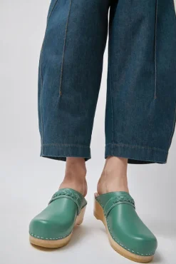 Bridget Clog on Mid Wedge in Sage^No.6 Store Outlet