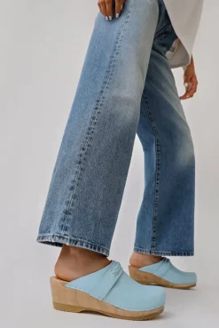 Bridget Clog on Mid Wedge in Light Blue^No.6 Store Fashion