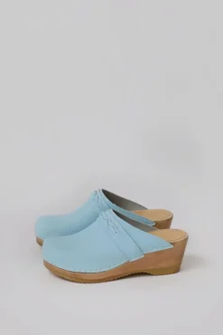 Bridget Clog on Mid Wedge in Light Blue^No.6 Store Fashion