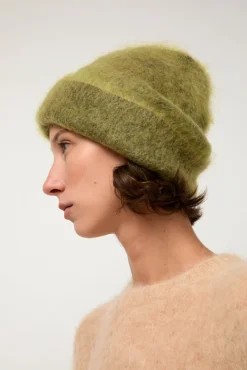 Brushed Mohair Beanie in Matcha^No.6 Store Sale