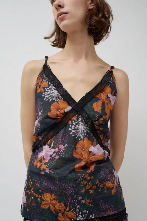 Camisole Top in Orange and Purple Flowers^No.6 Store Clearance