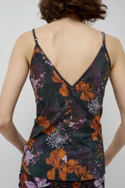 Camisole Top in Orange and Purple Flowers^No.6 Store Clearance