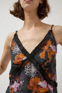Camisole Top in Orange and Purple Flowers^No.6 Store Clearance