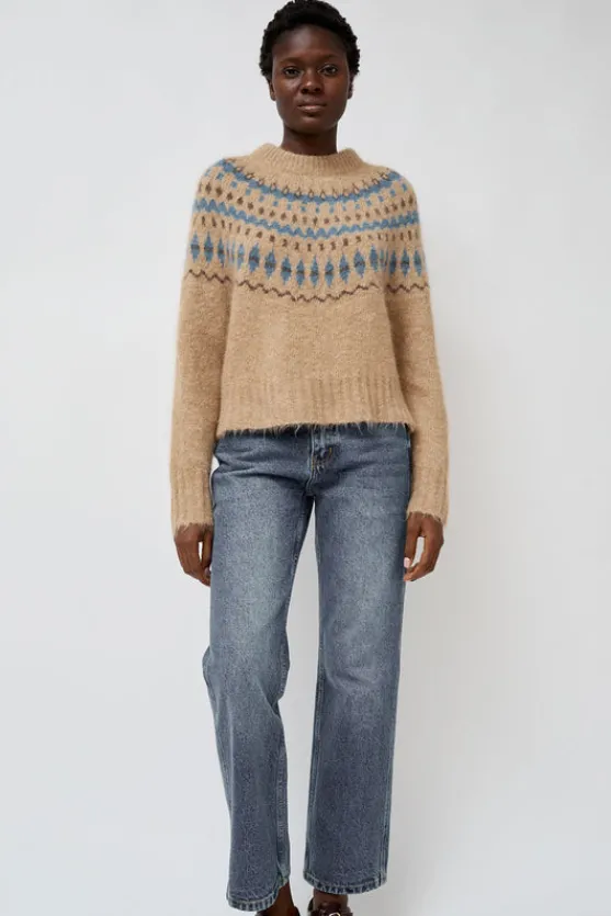 Cardiff Sweater in Camel and Blue^No.6 Store Best