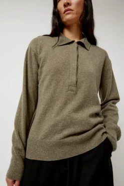 Cashmere Blend Polo Sweater in Greige^No.6 Store Best