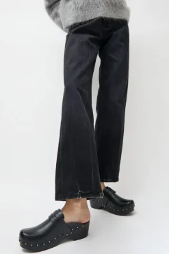 Charlotte Studded Clog on Low Base in Jet on Black Base^No.6 Store Hot