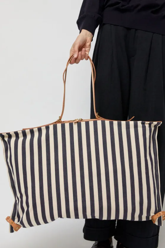 Collapsible Travel Bag in Riga Blue and Naturale^No.6 Store Discount