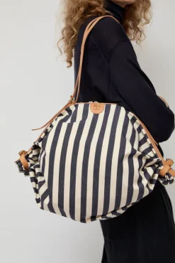 Collapsible Travel Bag in Riga Blue and Naturale^No.6 Store Discount