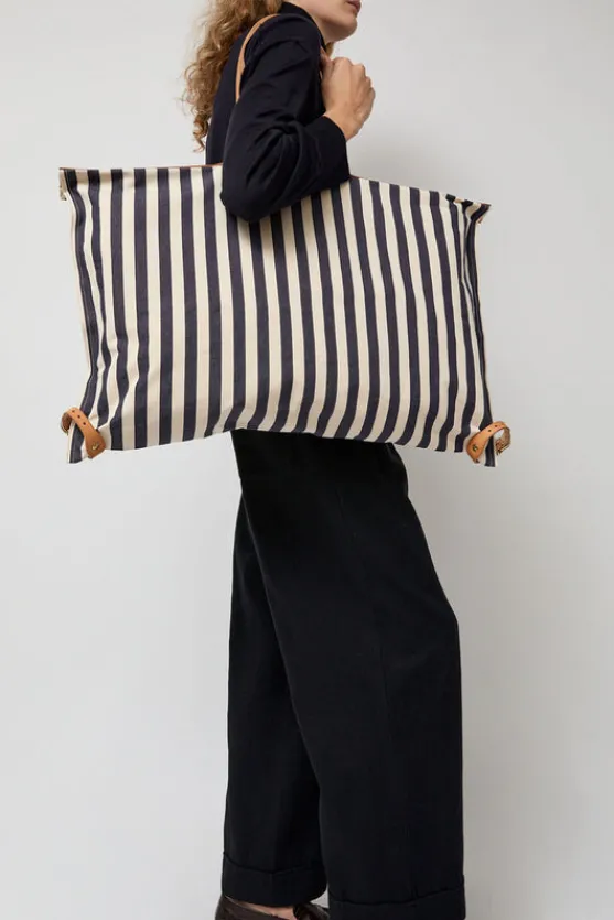 Collapsible Travel Bag in Riga Blue and Naturale^No.6 Store Discount
