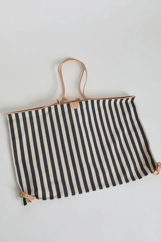 Collapsible Travel Bag in Riga Blue and Naturale^No.6 Store Discount