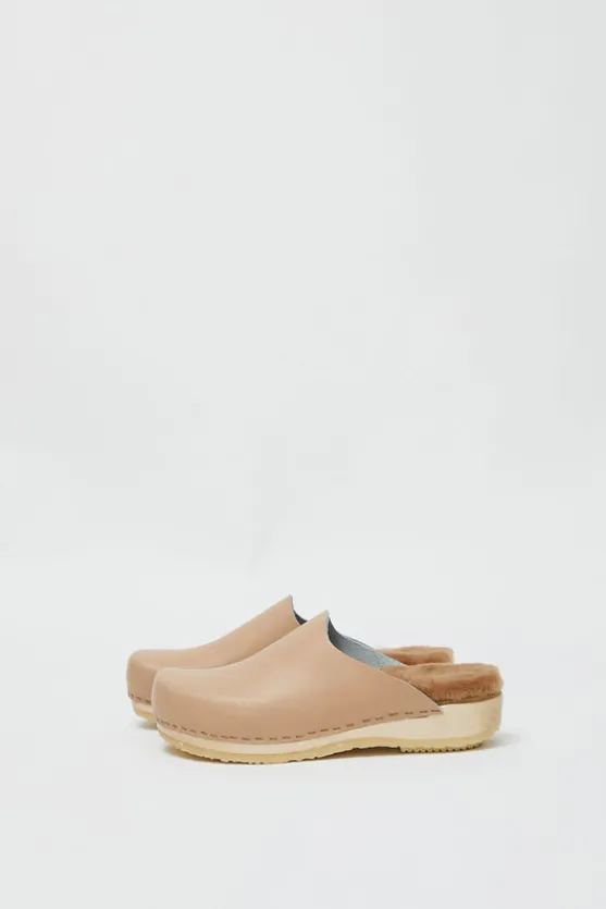 Contour Clog with Shearling on Flat Base in Camel^No.6 Store Sale