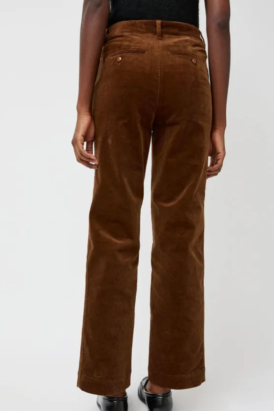 Corduroy Straight Pants in Brown^No.6 Store Clearance