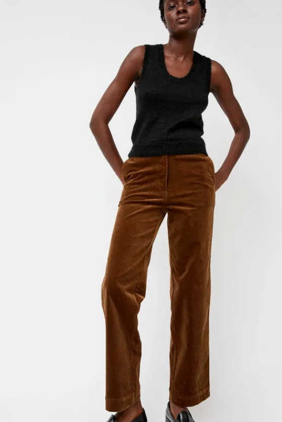 Corduroy Straight Pants in Brown^No.6 Store Clearance