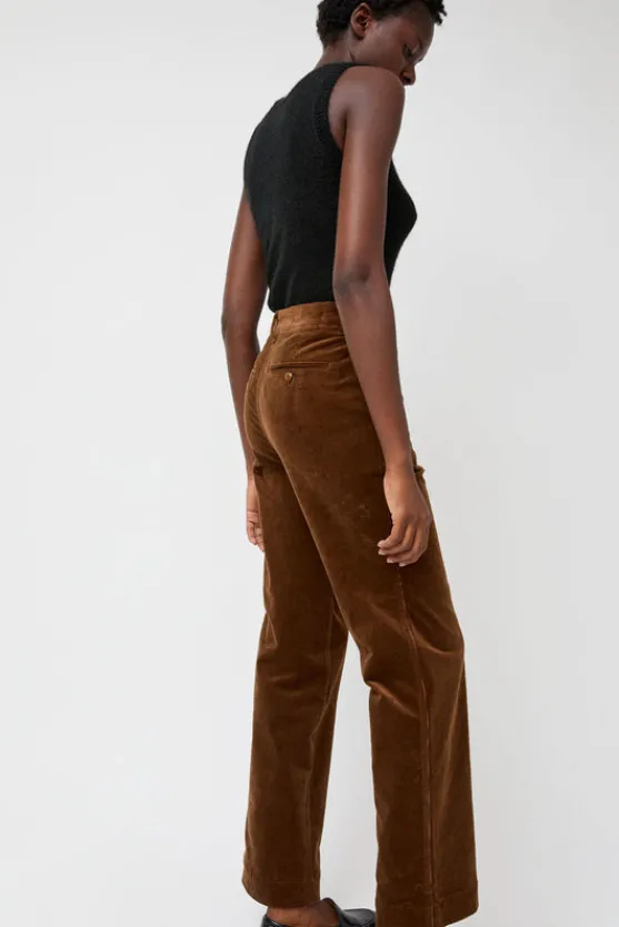 Corduroy Straight Pants in Brown^No.6 Store Clearance