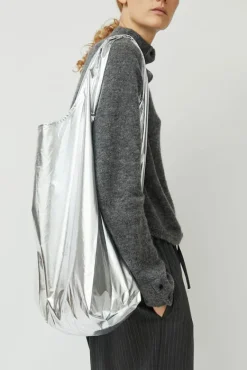 Cotton and Silk Hobo Bag in Silver^No.6 Store Sale