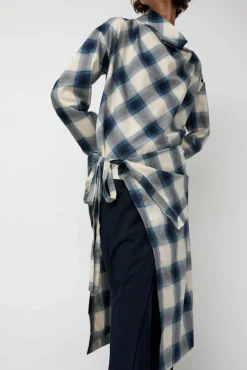 Cowl Wrap Long Shirt in Blue^No.6 Store Best