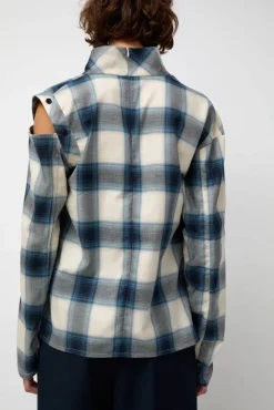 Cowl Wrap Long Shirt in Blue^No.6 Store Best