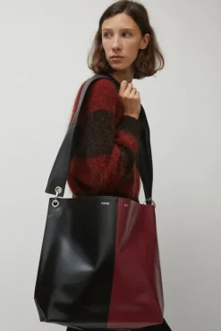 Diagonal Bigout Bag in Black and Burgundy^No.6 Store Discount