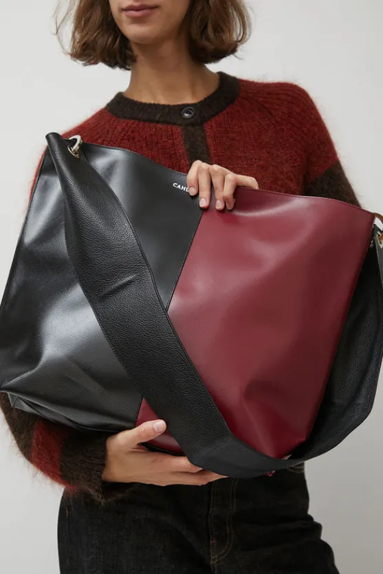 Diagonal Bigout Bag in Black and Burgundy^No.6 Store Discount
