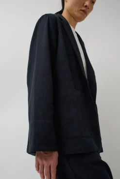 Drapey Blazer in Black Warp and Indigo Weft^No.6 Store Clearance