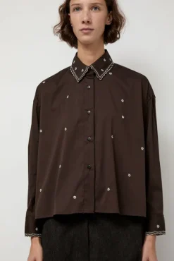 Embroidery Shirt in Chocolate^No.6 Store Best