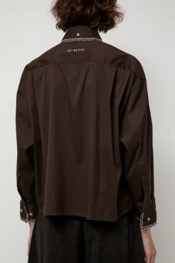 Embroidery Shirt in Chocolate^No.6 Store Best