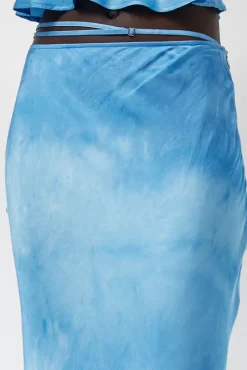 Fluid Skirt in Maya Blue Tie Dye^No.6 Store Clearance