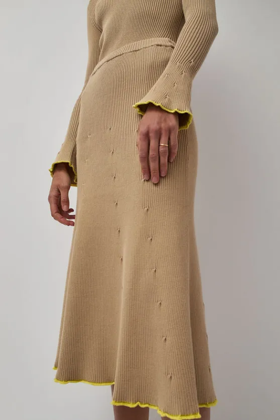 Fly Rib Skirt in Hazelnut^No.6 Store Discount