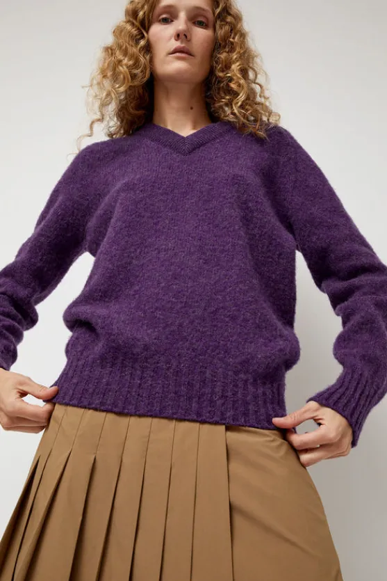 Future Memories V Neck Sweater in Lavender^No.6 Store Best