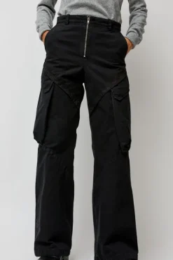Garment-Dyed Gabardine Wide Cargo Pants in Carbon Pigment^No.6 Store Discount