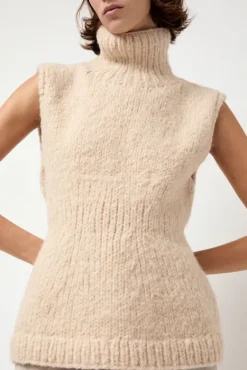 Handknit Peplum Shell in Alabaster^No.6 Store Fashion