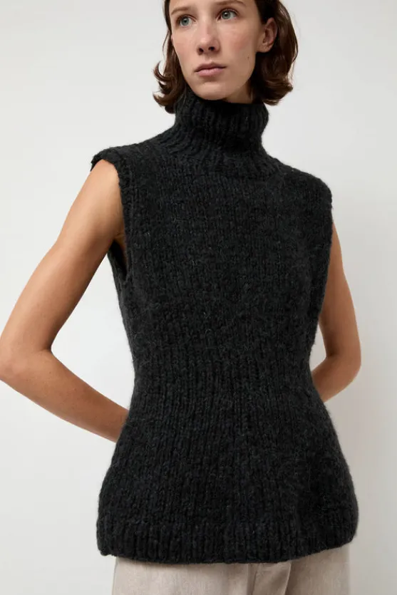 Handknit Peplum Shell in Ink^No.6 Store Hot