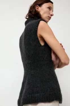 Handknit Peplum Shell in Ink^No.6 Store Hot